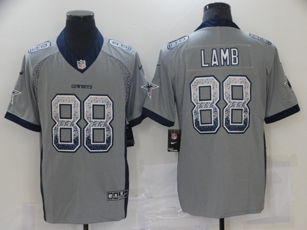 Men's Dallas Cowboys #88 CeeDee Lamb Gray Elite Drift Fashion Stitched NFL Jersey